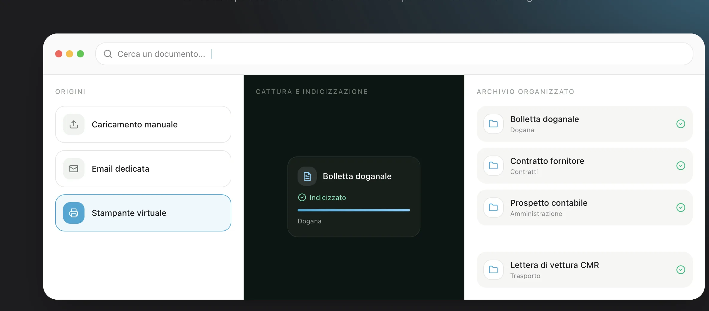 Dal prelievo automatico all'archivio organizzato